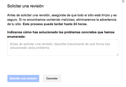 Revisión google ante Malware